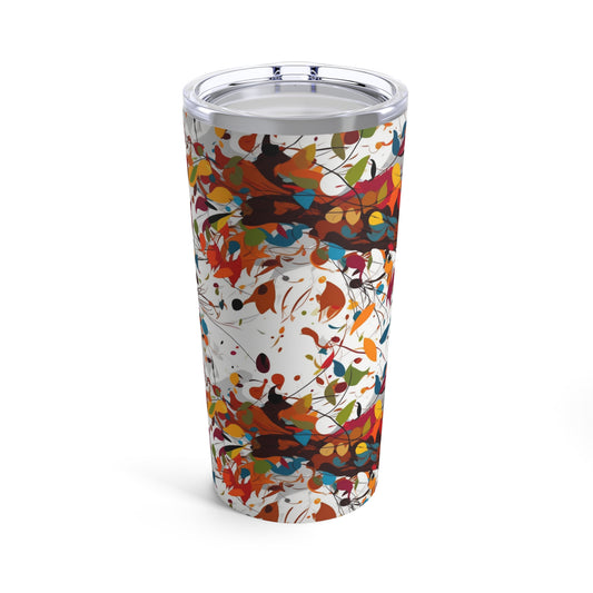 3D Vibe Different Color And Size Shapes Seamless Design 20 Oz Skinny Tumbler Wrap.