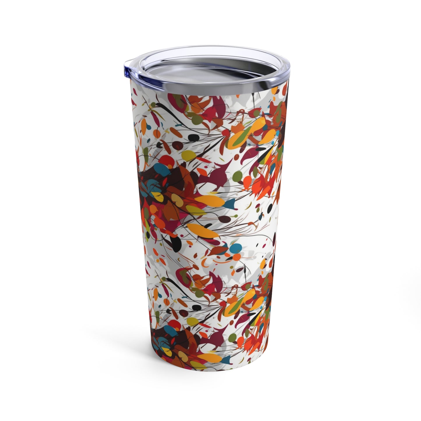 3D Vibe Different Color And Size Shapes Seamless Design 20 Oz Skinny Tumbler Wrap.