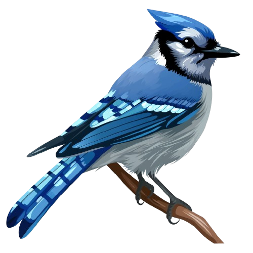 Blue Jay Clipart, Digital Art, Muted Colors, Nature Scene, Watercolor Clipart