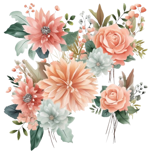 Bouquets Of Flowers, Printable Art, Digital Download, Nature Clipart, Watercolor Art